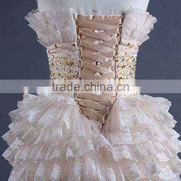 Apricot Strapless Short Mini Evening Dress photo-4