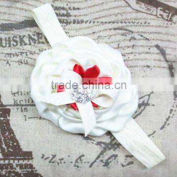 Latest Designs Baby Elastic Headband Wholesale, Ruffled Satin Flower Headband for Kids photo-4