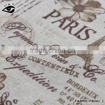 Linen Fabric The Eiffel Tower printed Fabric textile Fabric printing Paris