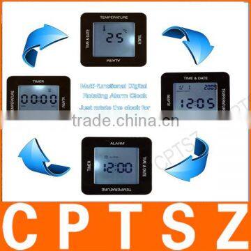Multi-functional Digital 4 Sided Rotating Alarm Clock Timer Calendar Display Time Date Temperature photo-5