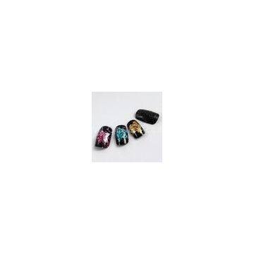 OEM Glitter Fingers Fake Nails , Salon French nail Artificial Nail Art