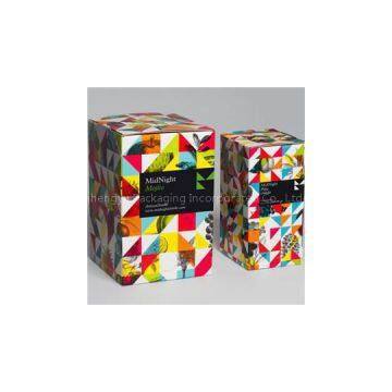 Square Packaging For Drinks With Art Paper Matte Coated Paper 4 Colors Golden Hot Stamp