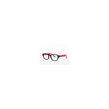 Black And White / Red Acetate Optical Frames , Women Spectacles Frames For Round Face