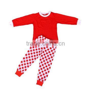 2017 Bulk Wholesale Kids Clothing Children Girls Print Soft Cotton Kids dots christmas pajamas