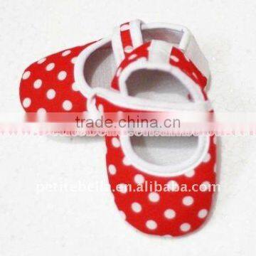 Baby Red White Polka Dots Crib Shoes