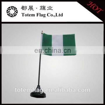 Nigeria Table Flag With Plastic Base
