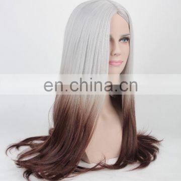 MFW-0094 Top New beauty long synthetic fashion source hair wig, gradient color wig