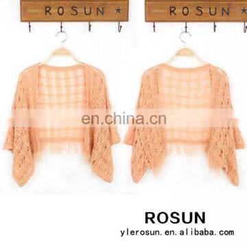 2015 Spring French style street casual candy color open chest sweater