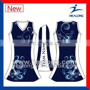 New Design Sublimation OEM Service Netball Uniforms