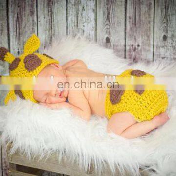 Crochet Newborn Baby Giraffe Hat and Diaper Cover Set - Crochet Giraffe - Baby Crochet Hat - Newborn Hat - Photo Prop