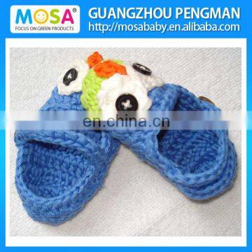 Crochet Baby Shoes Girl Owl Blue Booties Baby Slippers Crochet Loafers