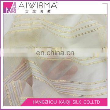 plain dyed/printed silk lurex blend jacquard chiffon/georgette fabric with stripes