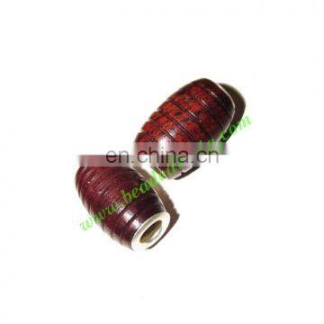 Handmade Fancy Wooden Beads, size 13x19mm, weight approx 2.34 grams BWLHF0011