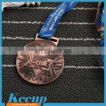 Cheap wholesale die casting blank souvenir medal with ribbon