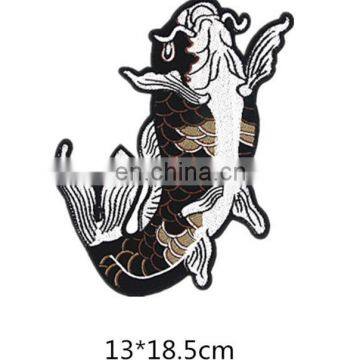 Chinese StyleHigh Quality Sequin Carp Patches/sequin Applique Carp Embroidery Patch in Stock for Accessories Hat, Bag, Clothes, photo-2