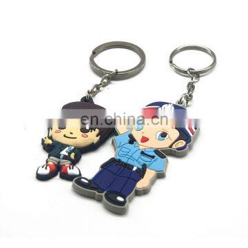 custom design 3d rubber pair keychains 3d custom shaped keychain