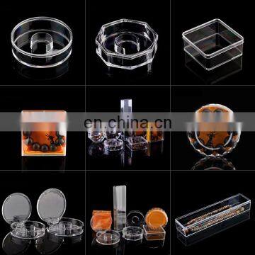 Clear customized acrylic jewelry packaging box with custom logo for bracelet ring necklace