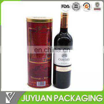 custom luxury packaging round wine metal tin box for sale