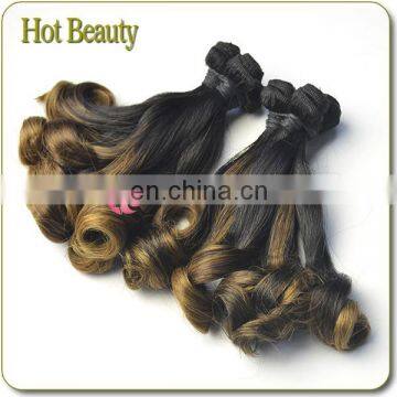 7A Double Drawn Brazilian Princess Curl Two Tone Virgin Ombre Fumi Hair Extension