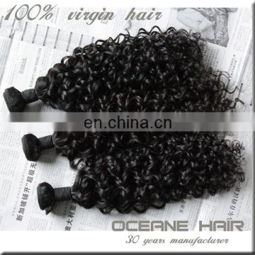 Unprocessed 100% virgin most fashionable cheap curly human hair weaving