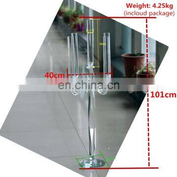 Set of Crystal Candle Holders 5 Arms Glass Candle Flame Protectors Candlestick photo-6
