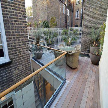 Wooden Deck Aluminum Rails With Toughed Glass Panel Design photo-3
