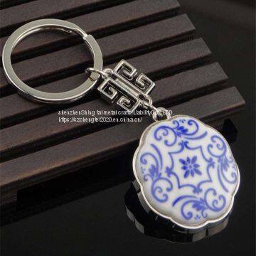 Blue and white porcelain key chain supplier