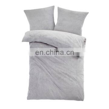 I@home 100%polyester Soild Color Microfiber Coral Fleece Bed Duvet Cover Sheet Set photo-4