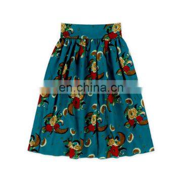 Custom baby girls petal skirts colorful prints fabric children girl maxi skirt