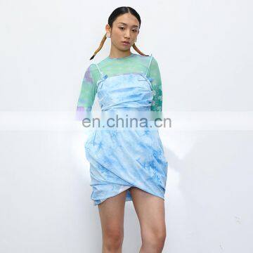 TWOTWINSTYLE Print Hit Color Casual O Neck Long Sleeve Elastic Fabric Slim Women T-Shirt photo-2