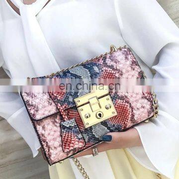 2020 Ladies PU Leather Shoulder Flap Bag Fashion Snake Skin Print Elegant Purse photo-7