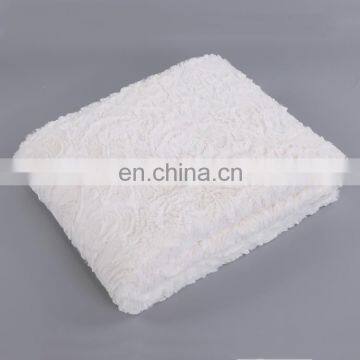 Double Layers Warm Winter Brushed Flower Pattern Plush PV Fleece Match Minky Throw Blanket for Home photo-4