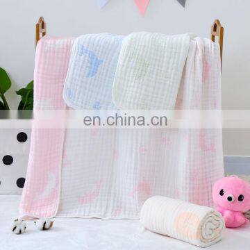 2020 New Design Small MOQ Drop Shipping 6 Layers Cartoon Animal Reactive Printing 100 Cotton Gauze Baby Swaddle Muslin Blanket photo-7