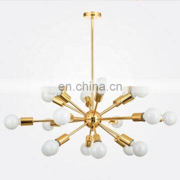 Hotel Project Antique Gold Glass Chandelier Home Decorative Led Metal Ceiling Chandelier Light photo-5
