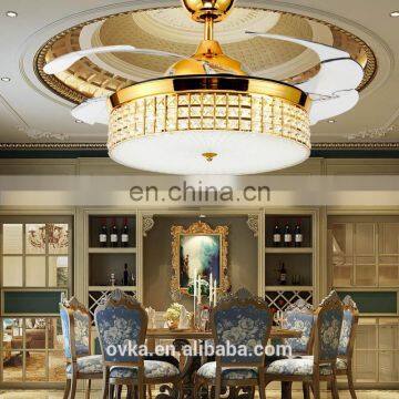European Luxury Living Room Bedroom Crystal Lamp LED Decorative Stealth Ceiling Fan Fan Lights Restaurant Lights Direct photo-2
