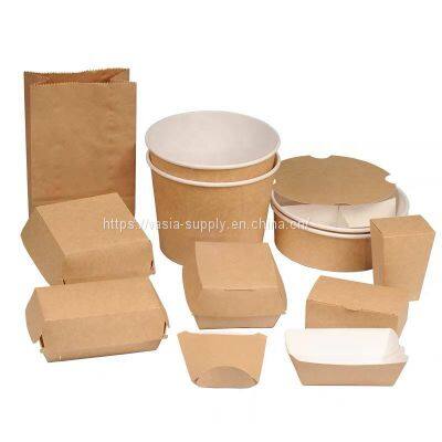 Paper pulp burger box biodegradable paper clamshells cardboard food packaging