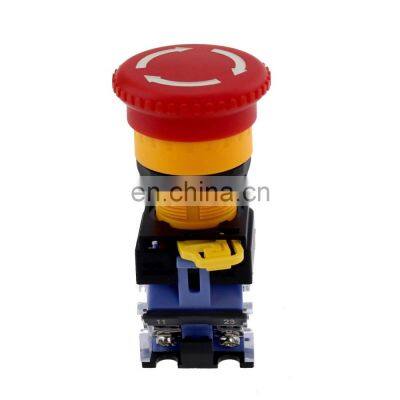 LA38-11ZS Emergency Stop 22mm Button Switches 1NO 1NC Red Mushroom 10A Equipment Lift Elevator on off Switch Button photo-2