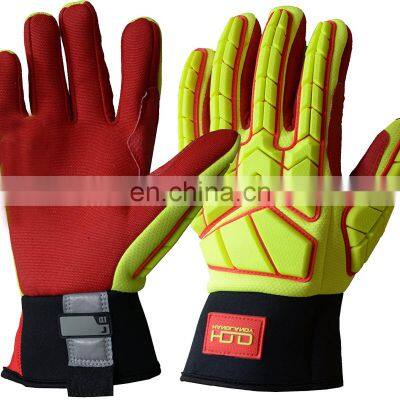 HANDLANDY Yellow Breathable Flexible Utility Mechanic Work Gloves,Cut Resistance Oil and Gas Safety Gloves For Men