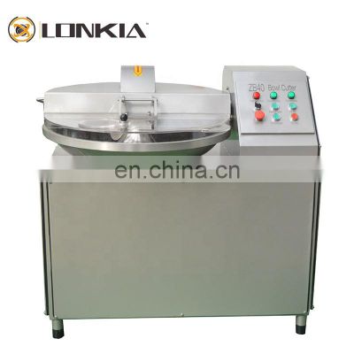 LONKIA Automatic meat emulsify bowl cutter machine stainless steel industrial 3 blades meat chopper machine price