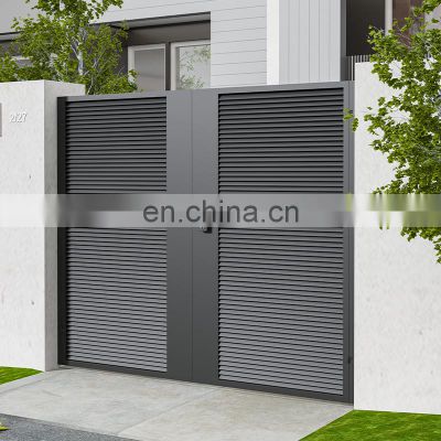 Modern Metal Gates Electric Aluminum Driveway Entrance Gates Customized