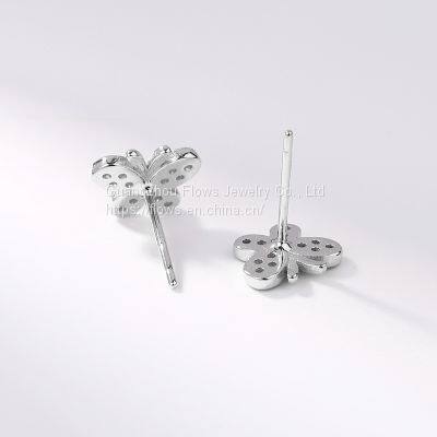 925 Sterling Silver Butterfly Inlaid Zircon Earrings Women's Sweet and Simple Earrings Autumn and Winter New Fashion Earrings photo-3