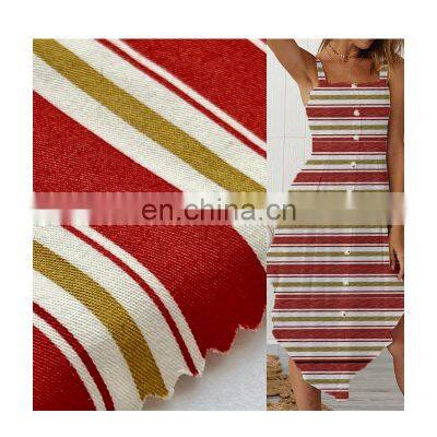 hitarget fabric 100% cotton tela printed striped Yarn Dyed fabric for shirt / dress