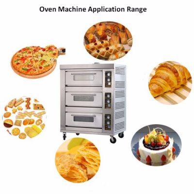 3 Deck 9 Trays Commercial Kitchen Gas Oven Bakery Machine Equipment Baking Oven Bread Cake Pizza Deck Oven photo-3