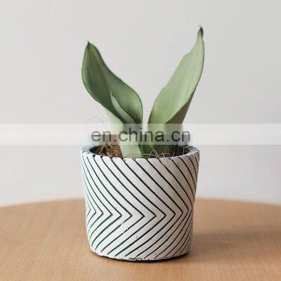 Factory Price Mould Concrete Flower Pot Modern Design Drainage Hole Indoor Best Seller Item Cement Planter