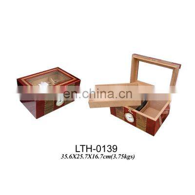 100CT MDF Wood Cigar Humidor Luxury Cigar Boxes With Window