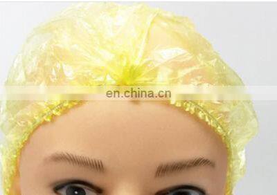 Disposable Plastic PE CPE Stripe Cap Mob Bouffant Protective Dust Adult Hat Wholesale