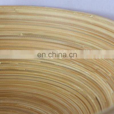 Natural Round Set of 3 Natural Spun Bamboo Salad Bowl, Handmade Serving Bowls With Lacquer Outside Wholesale photo-3