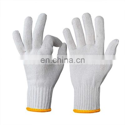 High Quality Cheap Men Women Protective Hand Safety White Knitted Cotton Gloves For working