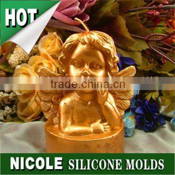 Nicole factory LZ0064 handmade smile angle shape silicone candle mold