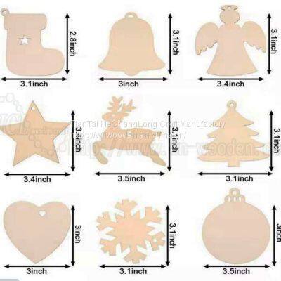 Wooden Christmas Decorative Pendant Christmas Deer Creative DIY Handmade Crafts Hanging Tag Small Wood Sign Home Decoration photo-2